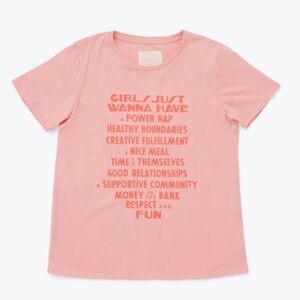 Ban.do Girls Just Wanna Classic Short Sleeve T-Shirt Pink Size Small